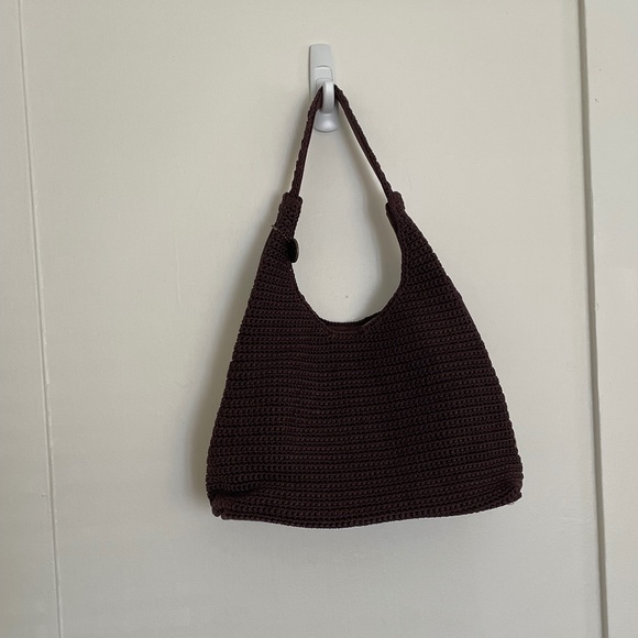 SAK Original Suede Crochet Patchwork Boho Hippie Retro Satchel - Picture 6 of 6